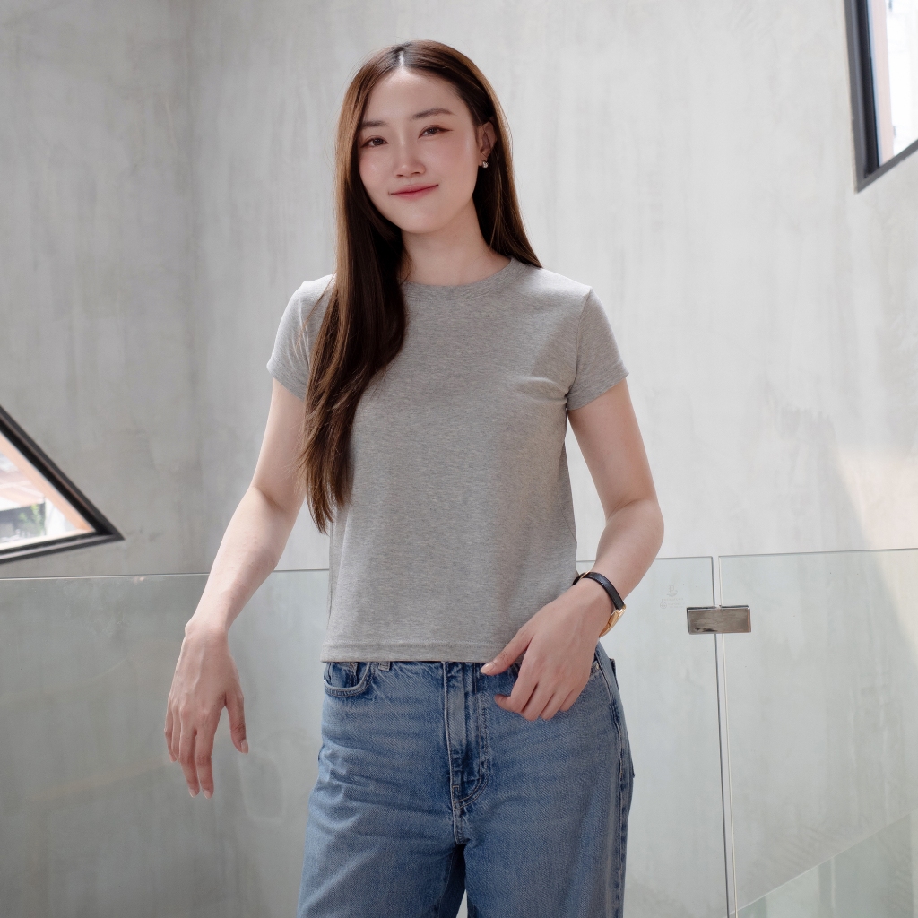 [🔥โค้ดลดเพิ่ม 20%] POLOLAND เสื้อยืดผู้หญิง ทรง SlimFit - สีเทา (9สี) ผ้าเนื้อนุ่ม เย็น ใส่สบาย