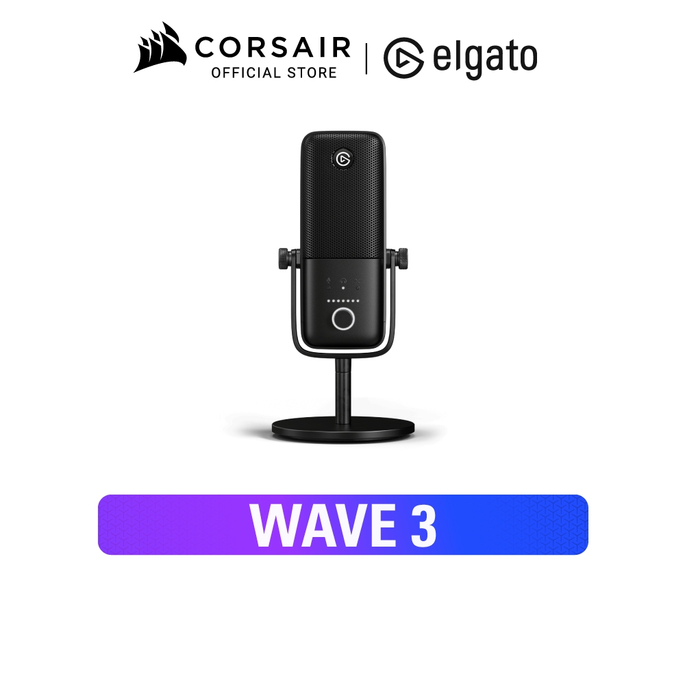 Elgato Streaming Microphone WAVE 3 WIRED CARDIOID CONDENSER USB MICROPHONE