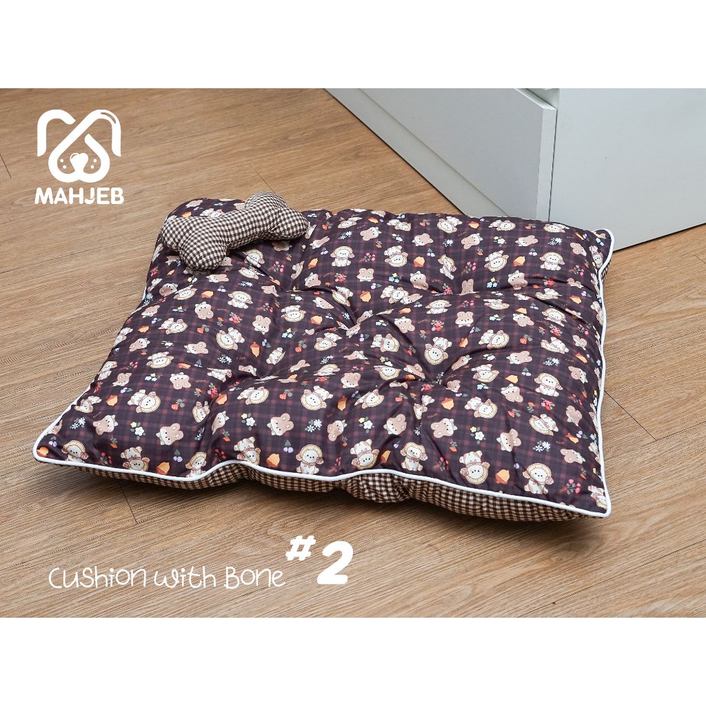 เบาะนอนหมาแมว เบาะพื้นกระดูก สัตว์เลี้ยงไม่เกิน 15 กก. CWBขนาดเบอร์ #2 (ขนาด 55 x 65 x 10 cm).