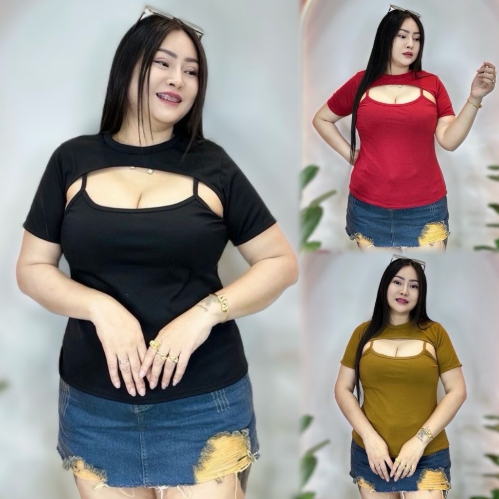 เสื้อสาวอวบ ร้านปอปังแฟชั่น..อก38-44ยาว24เซ็กซี่สุดๆ**สาวเดี่ยวเว้าอก**
