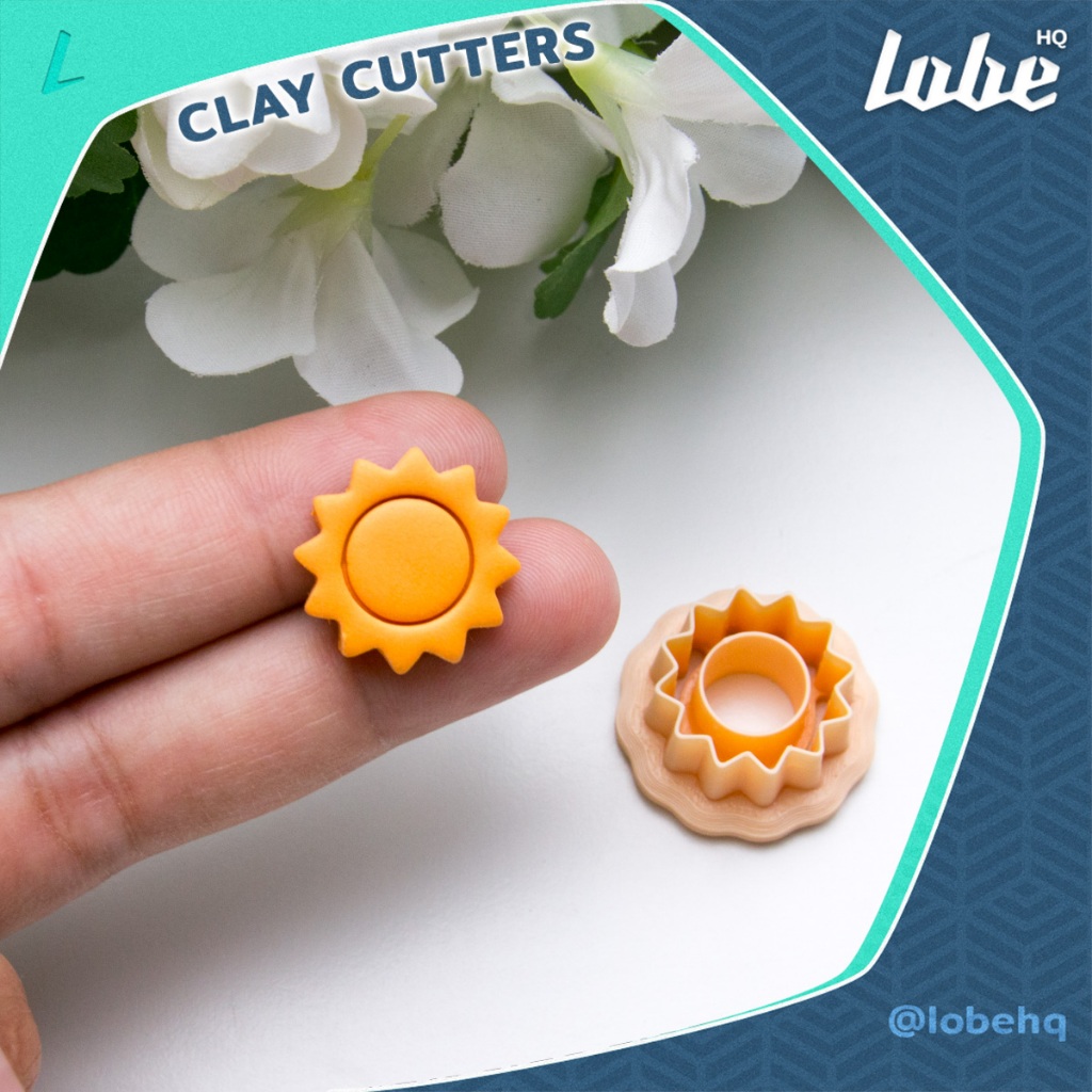 พิมพ์กดดินโพลิเมอร์รูปทรงดวงอาทิตย์ C/ Sun Shape C Polymer Clay Cutter/ Clay Mold Tools