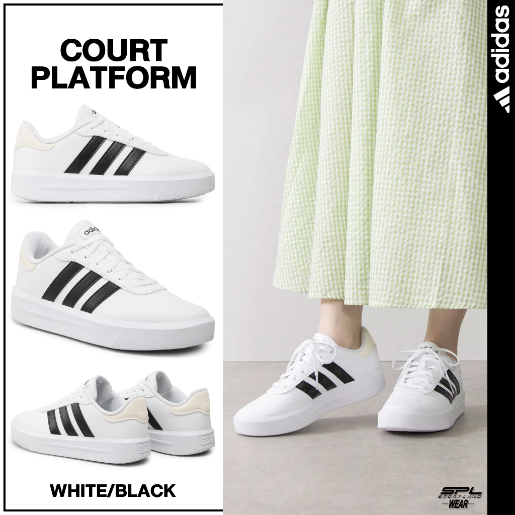 Adidas อาดิดาส รองเท้าผ้าใบ รองเท้าพื้นหนา W Court Platform HQ4532 (2000)