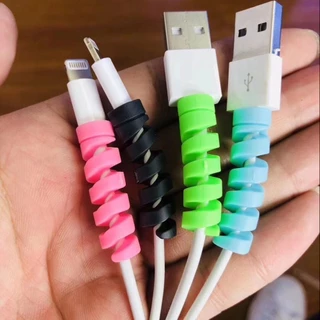 4PCS เกลียวถนอมสายชาร์จ ชุดป้องกันสายเคเบิล สายโทรศัพท์เกลียว -CY