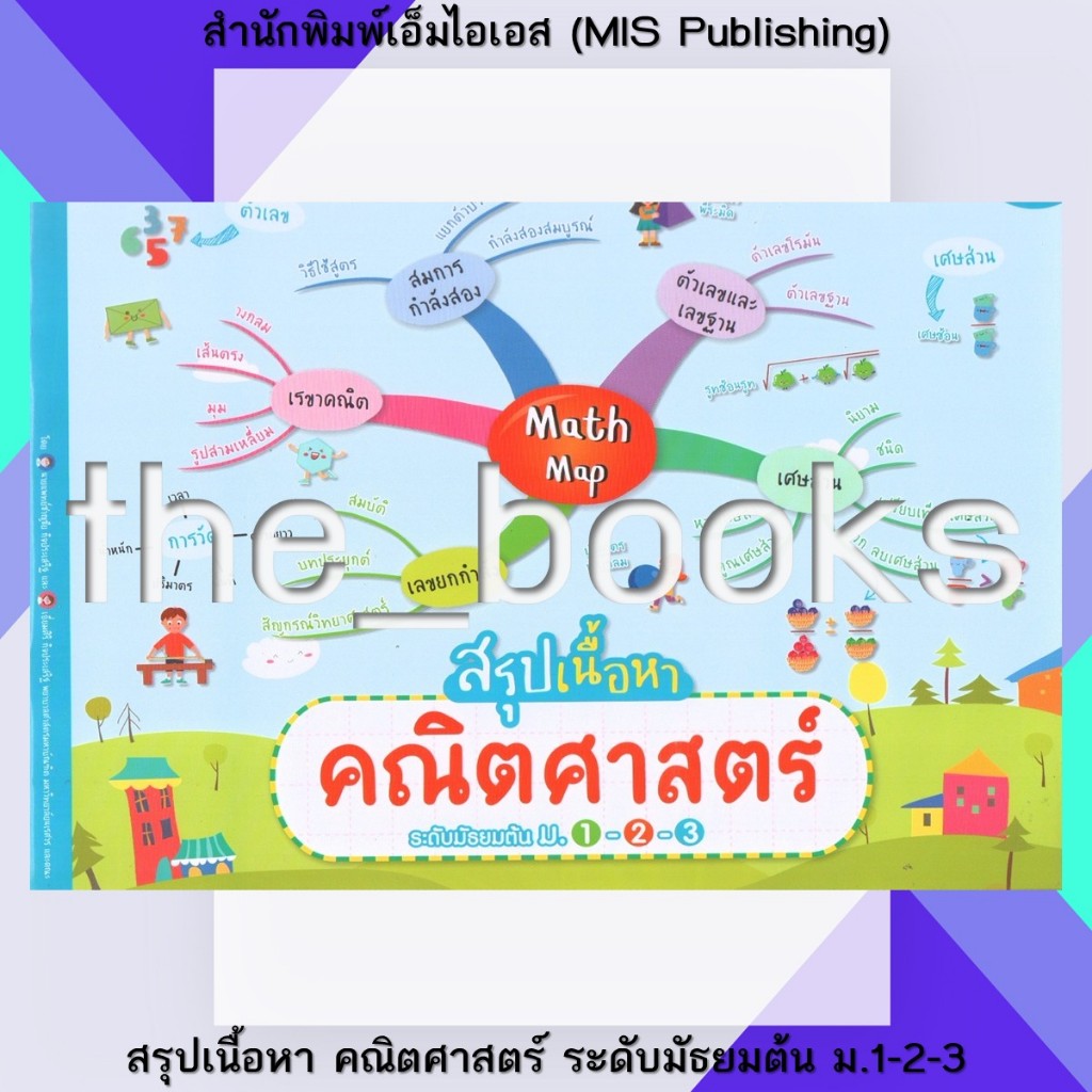 สำนักพิมพ์เอ็มไอเอส (MIS Publishing) : สรุปเนื้อหา คณิตศาสตร์ ระดับมัธยมต้น ม.1-2-3 | หมวด: หนังสือเ