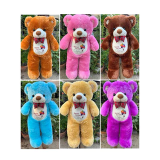 ตุ๊กตาหมีปุย โบว์ลายสก๊อตแดง ขนนุ่มน่ากอด มี3ขนาดให้เลือก18,26และ35นิ้ว หรือ 45,65และ90 cm