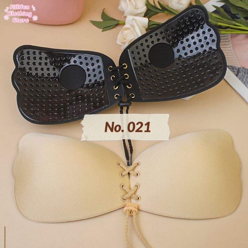 Milifen บราปีกนก รุ่นเชือกผูก 021 กาวเหนียว กันน้ำได้ดี เว้นกาวตรงจุก