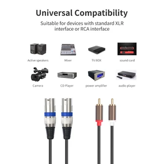 สายXLRเมีย-RCA สายคู่ (มีให้เลือกหัวXLR.แคนนอนหัว ผู้-เมีย) สายทำจากสายสเตอริโอยาว 1.5เมตรM สินค้าพร้อมส่ง