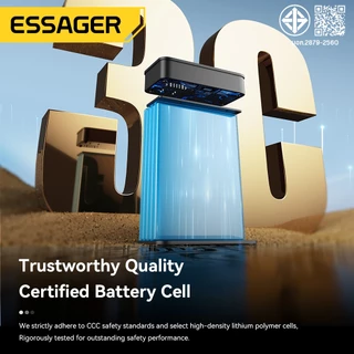 Essager 65W 20000mAh พาวเวอร์แบงค์จอแสดงผลดิจิตอล สีดำ