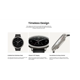 Amazfit Active 2 Premium นาฬิกา สมาร์วอทซ์ จอAmoled GPS Bluetooth Call ประกันศูนย์ไทย 1 ปี