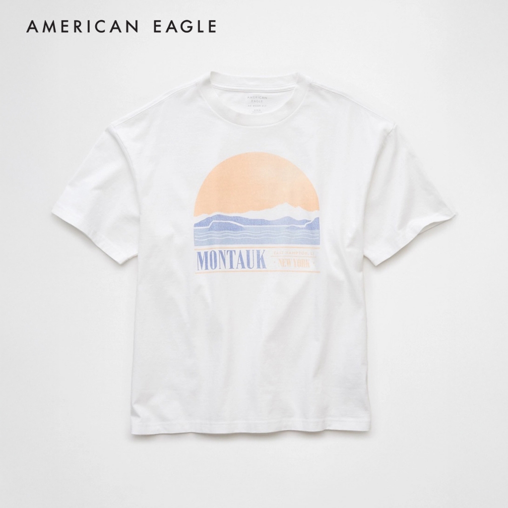 American Eagle Boxy Destination Graphic T-Shirt เสื้อยืด ผู้ชาย กราฟฟิค (NMTS 017-4246-100)