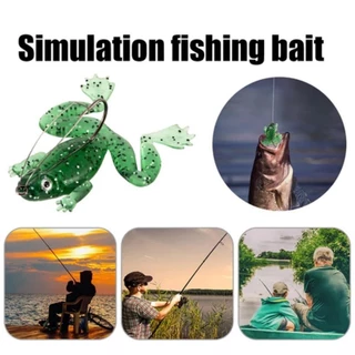 เหยื่อกบนิ่มพร้อมตะขอ fishing lures riversฐานป้องกันการห้อย เหยื่อล่อ 3กรัม/4ซม. เหยื่อปลาดำ Thunder Frog เหยื่อล่อกบสาย