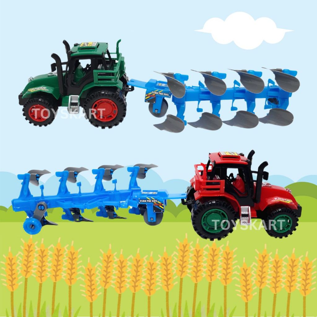 รถไถนา หางไถ 2สี โมเดลรถ ของเล่นเด็ก รถของเล่นจำลอง Farm Truck