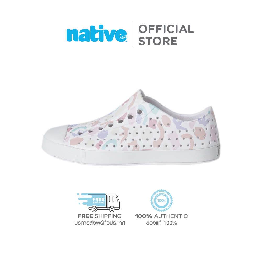 Native รองเท้ากันน้ำผู้ใหญ่ EVA รุ่น Jefferson Wanderfoam Print Shell White/ Shell White/ Wayward Shapes