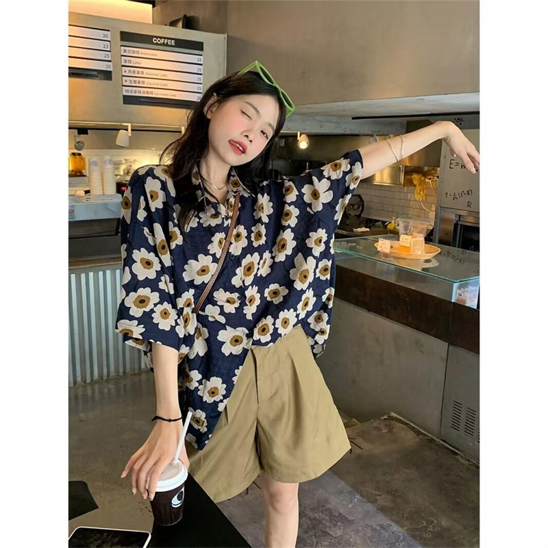 เสื้อฮาวายแขนสั้นลายวินเทจ ไซส์โอเวอร์ผ้าพรีเมียมเชิ้ตลายดอก ใส่สบายไม่ร้อน เหมาะเล่นน้ำสงกรานต์ - รูปที่ 3