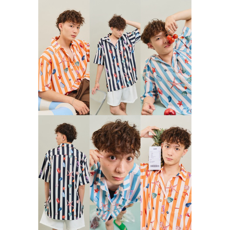 CANDY. SHIRT  เชิ้ตรุ่นใหม่ลายทางม้านำ้