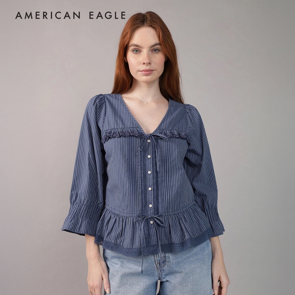American Eagle Puff Sleeve Blouse เสื้อเบลาซ์ ผู้หญิง (NWSB 035-6223-410)