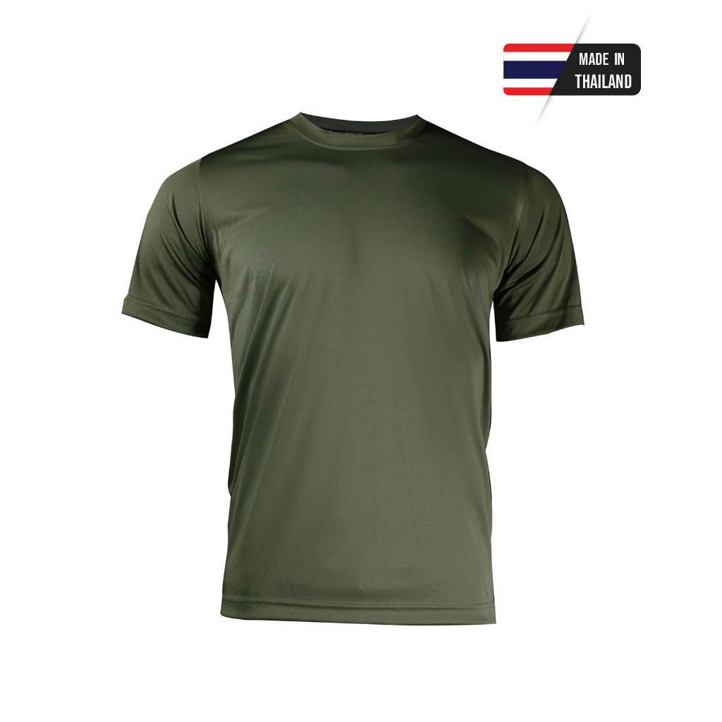 เสื้อMheecool เสื้อกีฬา คอกลมสีเขียวข้าม้า ผ้าไมโครแท้ 100% ระบายเหงื่อได้ดี