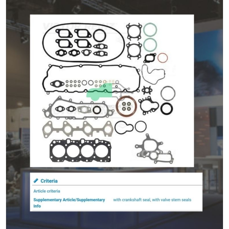 ประเก็นชุดใหญ่ (Victor Reinz เยอรมัน) Toyota Prado KZJ90/95 KZJ130 1KZ-TE, 04111-67025