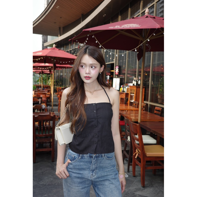 BEMYCHIC เสื้อครอปสายผูก รุ่น BETTY TOP รูปที่ 7
