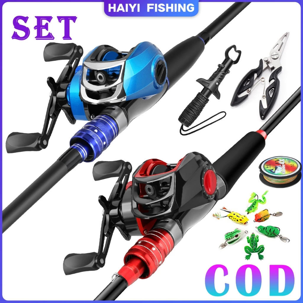 HAIYI FISHING ไม้ตกปลา กล่องเกลียว เซ็ต รอกเบส รอกหยดน้ํา พร้อมคันเบ็ด 7.2:1 18 + 1BB รอกหยดน้ํา คาร์บอนไฟเบอร์