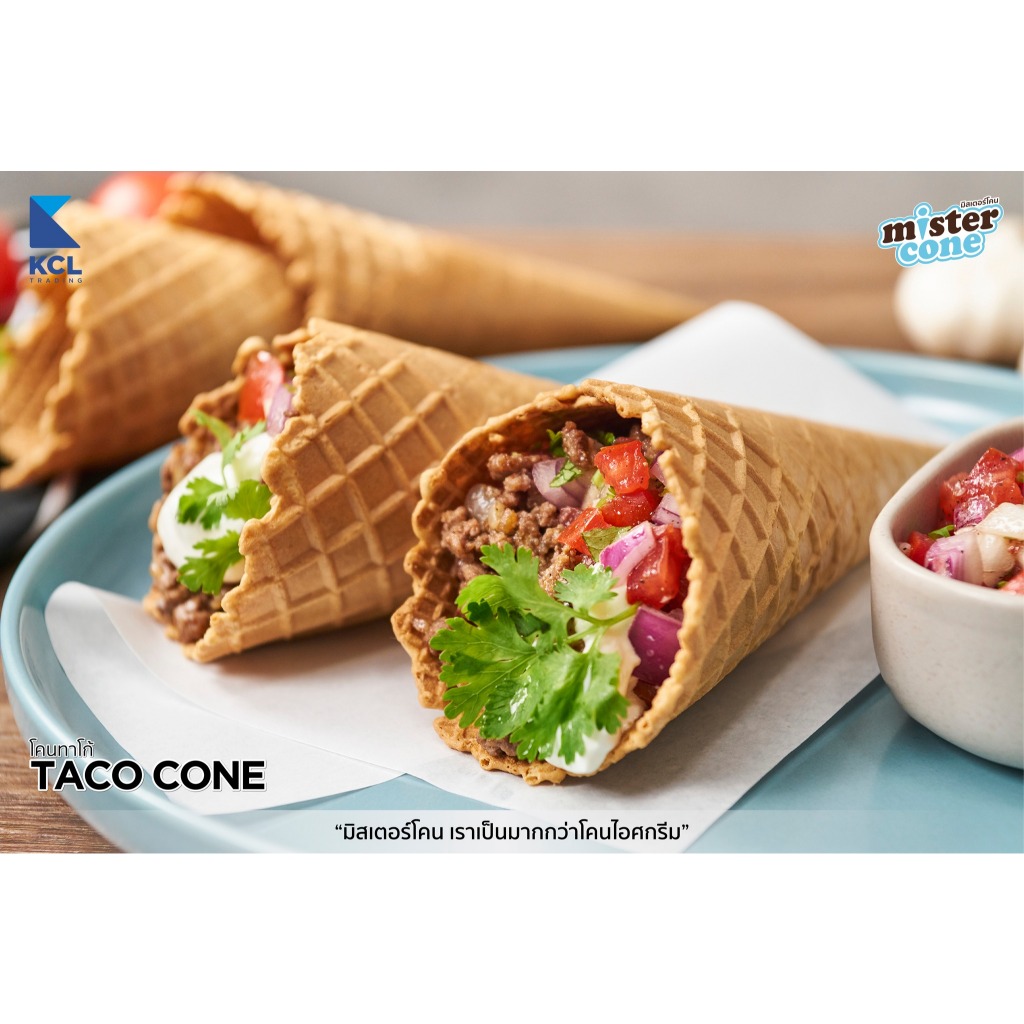 วาฟเฟิลโคนใหญ่/กลาง( L_90 ชิ้น/กล่อง, 10 ชิ้น/แถวx9/M_108 ชิ้น/กล่อง 12 ชิ้น/แถวx9) ตรามิสเตอร์โคน บรรจุในกล่องกันกระแทก - รูปที่ 6