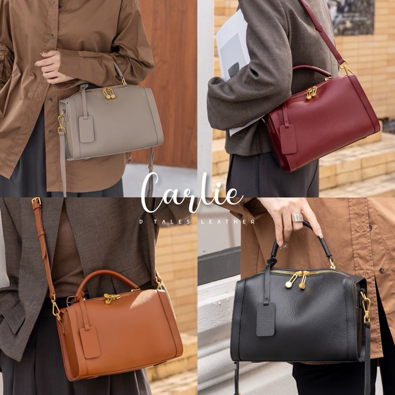 DTALES Carlie กระเป๋าหนังวัวแท้ ทรงหมอน 8.5นิ้ว หนังวัวแท้สะพายข้าง