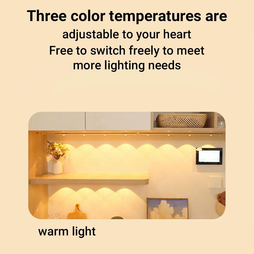 โคมไฟ LED รูปตาแมว ปรับได้ 3 สี ชาร์จ USB TYPE-C 20 30 40 50 60 ซม. สําหรับตู้เสื้อผ้า ห้องครัว รูปที่ 5