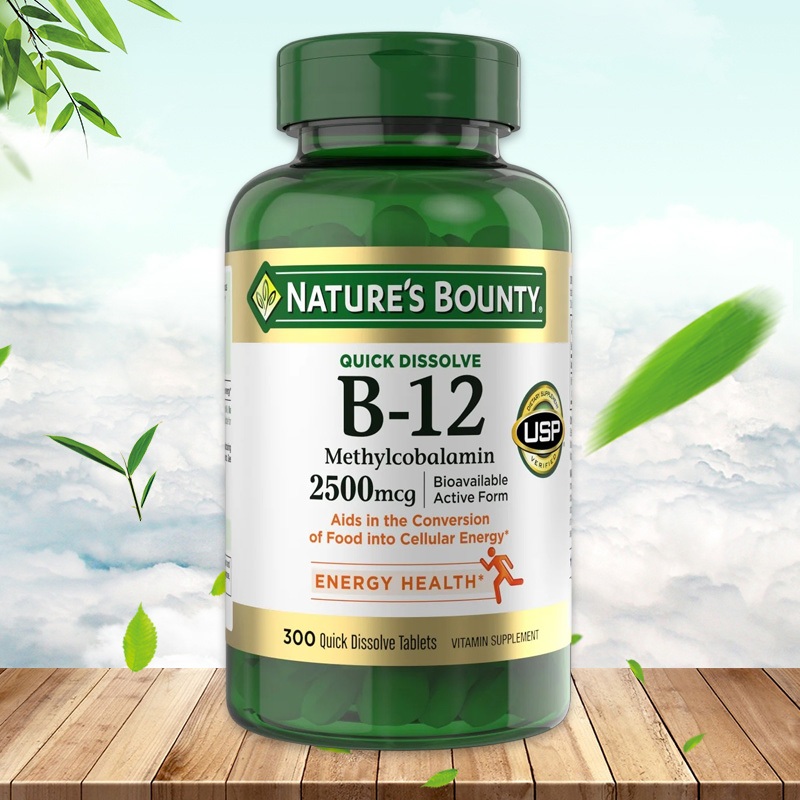(Exp.03/2028)Nature's Bounty Vitamin B12 2500 mcg, 300 Quick Dissolve เม็ดNature’s Bounty วิตามิน B12