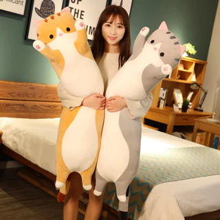 keycool หมอนแมว ตุ๊กตาแมว หมอนตุ๊กตา ตุ๊กตา หมอนข้าง แมว ถอดและล้างทำความสะอาดได้ ตุ๊กตาหมอนข้างแมว 50/70/90/110cm