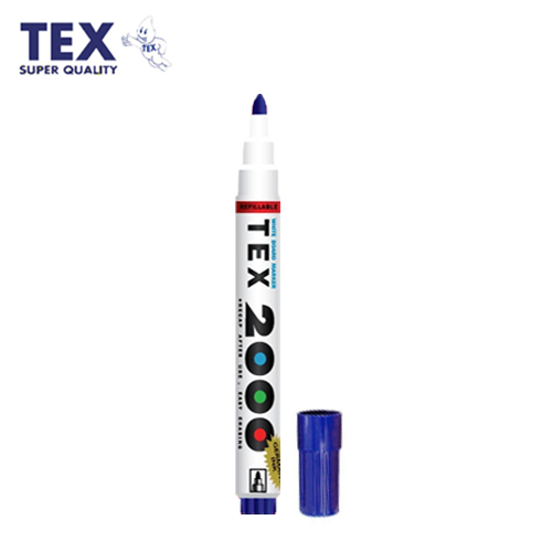 ปากกาไวท์บอร์ด TEX 2000 หัวกลม (หมึกน้ำเงิน)