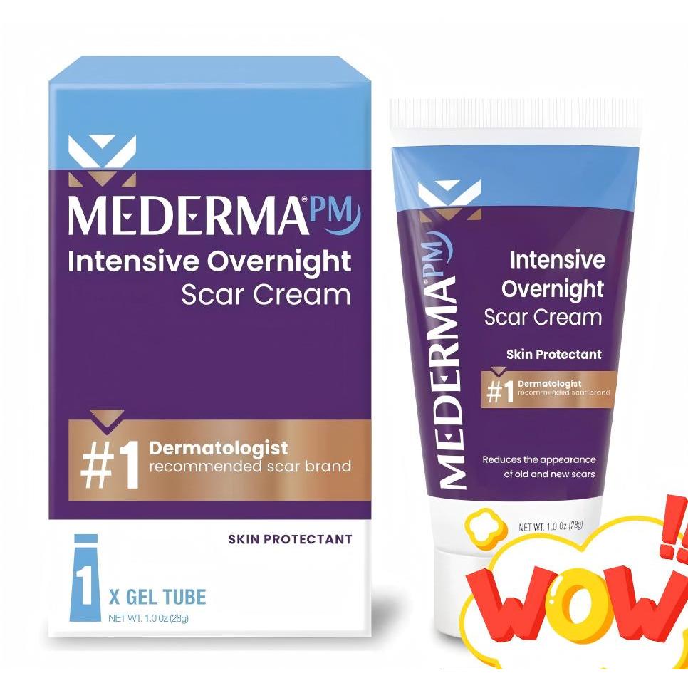 การดูแลรอยแผลเป็น Mederma PM Advanced Scar Gel ครีมลดรอยแผลเป็นเข้มข้นข้ามคืน