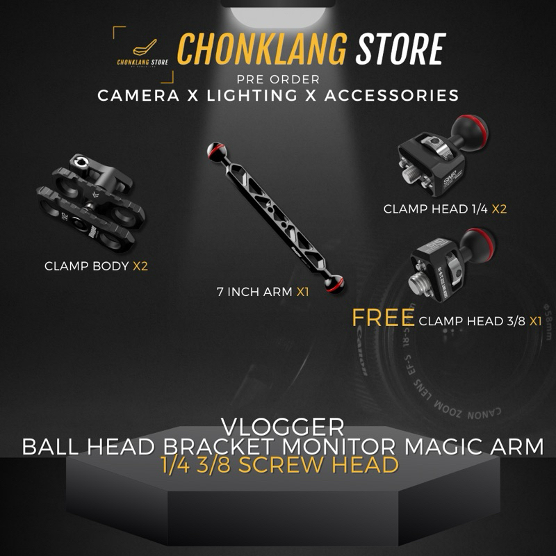 VLOGGER BALL HEAD BRACKET MONITOR MAGIC ARM
