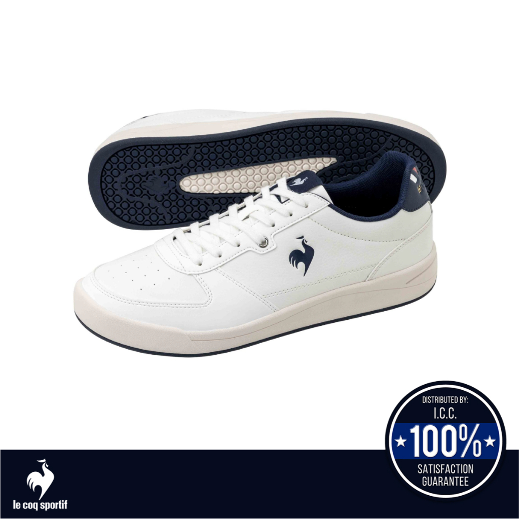 le coq sportif รองเท้าชาย-หญิง รุ่น LCS GRAND EST CL สีขาว-น้ำเงิน (รองเท้าผ้าใบ, รองเท้าผูกเชือก)