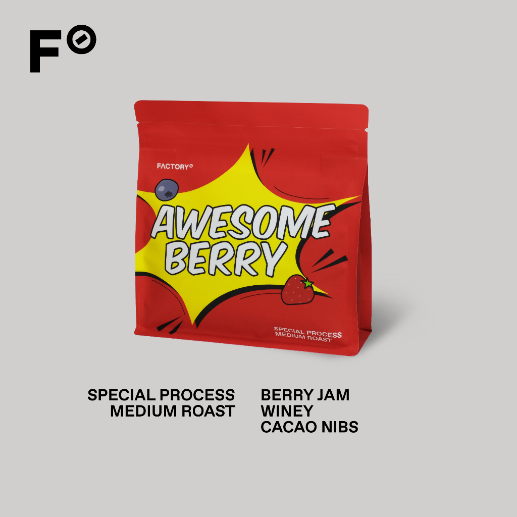 เมล็ดกาแฟเบลนด์ Awesome Berry (คั่วกลาง) | House Blend | Factory Coffee