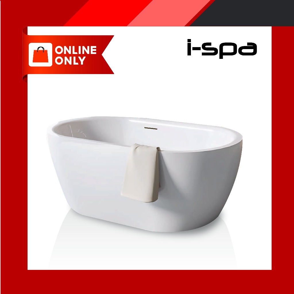 I-SPA อ่างอาบน้ำ แบบลอยตัว Freestanding Seamless รุ่นWISDOM ขนาด150x80x42 cm. สีขาว (I-WIS01)