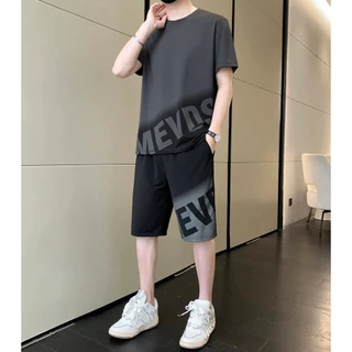 TS MEN เสื้อชุดผู้ชาย เสื้อผู้ชาย กางเกงขาสั้นผู้ชาย (เสื้อ+กางเกงขาสั้น) ดีไซน์เก๋ ขนาดมาตรฐาน TZ23