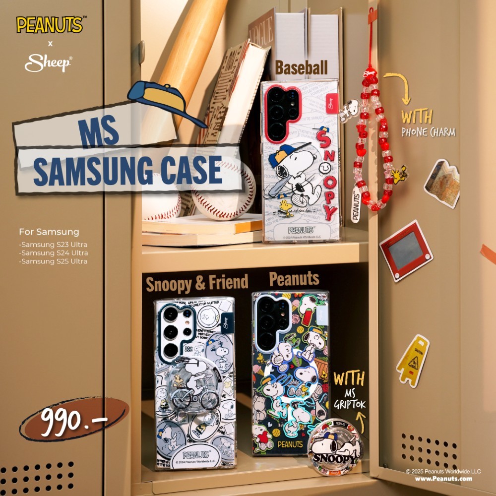[S23Ultra/S24Ultra/S25Ultra Peanuts] PEANUTS x Sheep: Snoopy Collection เคสซัมซุง รองรับชาร์จแม่เหล็ก Magnet ลายสนูปปี้