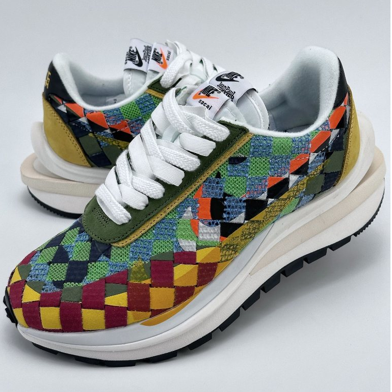Sacai x Nike woven "Green Gusto"  รองเท้าผ้าใบสำหรับผู้ชายและผู้หญิง