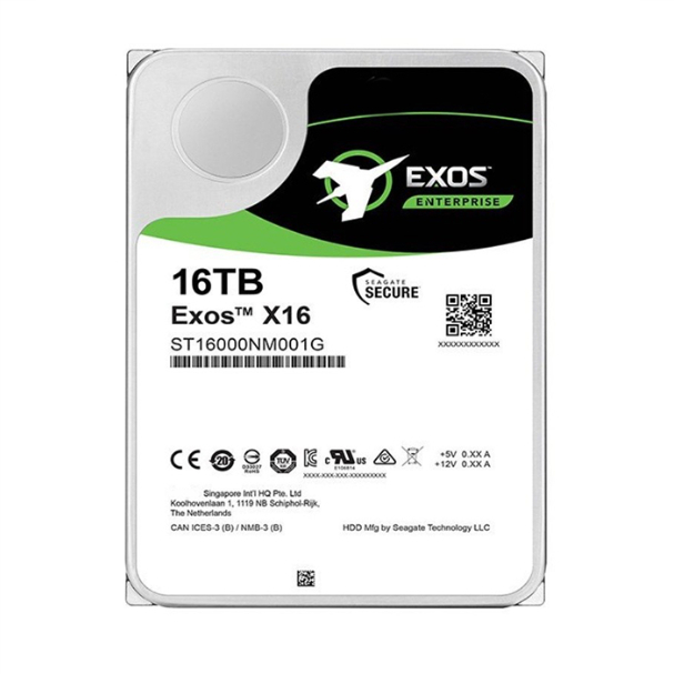Seagate Exos X16 3.5" SATA 512e 16TB Hard Disk Drive For Enterprise