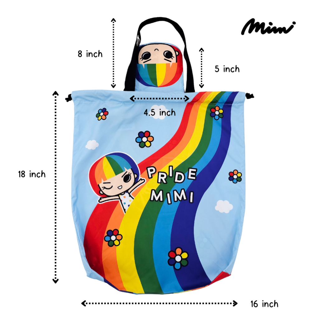 Mimi กระเป๋ากลมพับได้ Pride Mimi สีฟ้า A9YKSB