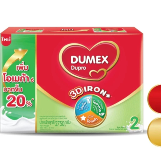ดูเม็กซ์สูตร 2 ดูโปร ไอรอนพลัส ขนาด 550 กรัม / 1650 กรัม / 2750 กรัม Dumex Dupro สูตร2