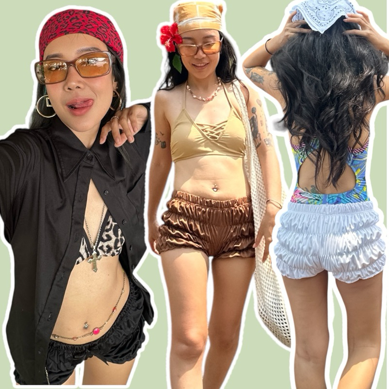 A2H GATHER ROUND  | BOMBER BLACK กางเกงย่นสุดคิ้วท์