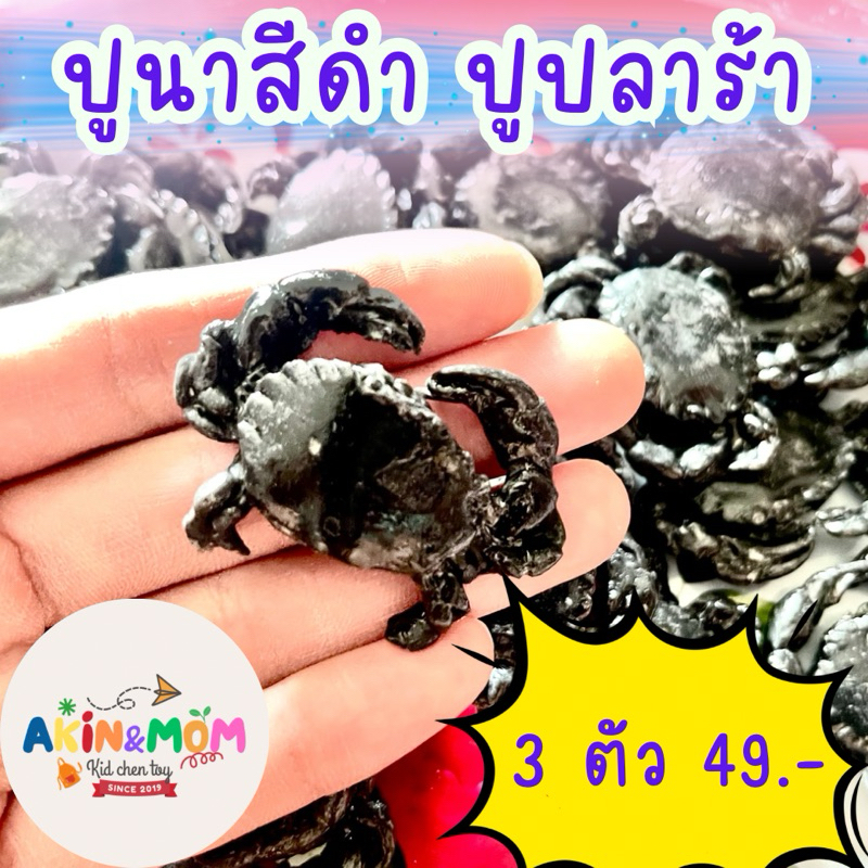 กับข้าวแม่ ปูนาสีดำ ปูปลาร้า เซ็ท 3 ตัว ของเล่นบทบาทสมมุติ (หากสต๊อกพร้อมส่งหมด รอดินปั้นแห้ง 3-4 วันนะคะ)