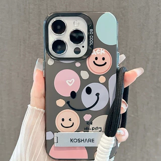 รูปแบบรอยยิ้มน่ารัก สำหรับ IPhone 13 12 7Plus 14 15 11 16 Pro Max 8Plus XR XS Max SE เคสไอโฟน11 เคสไอโฟน13 เคสแข็งคุณภาพ