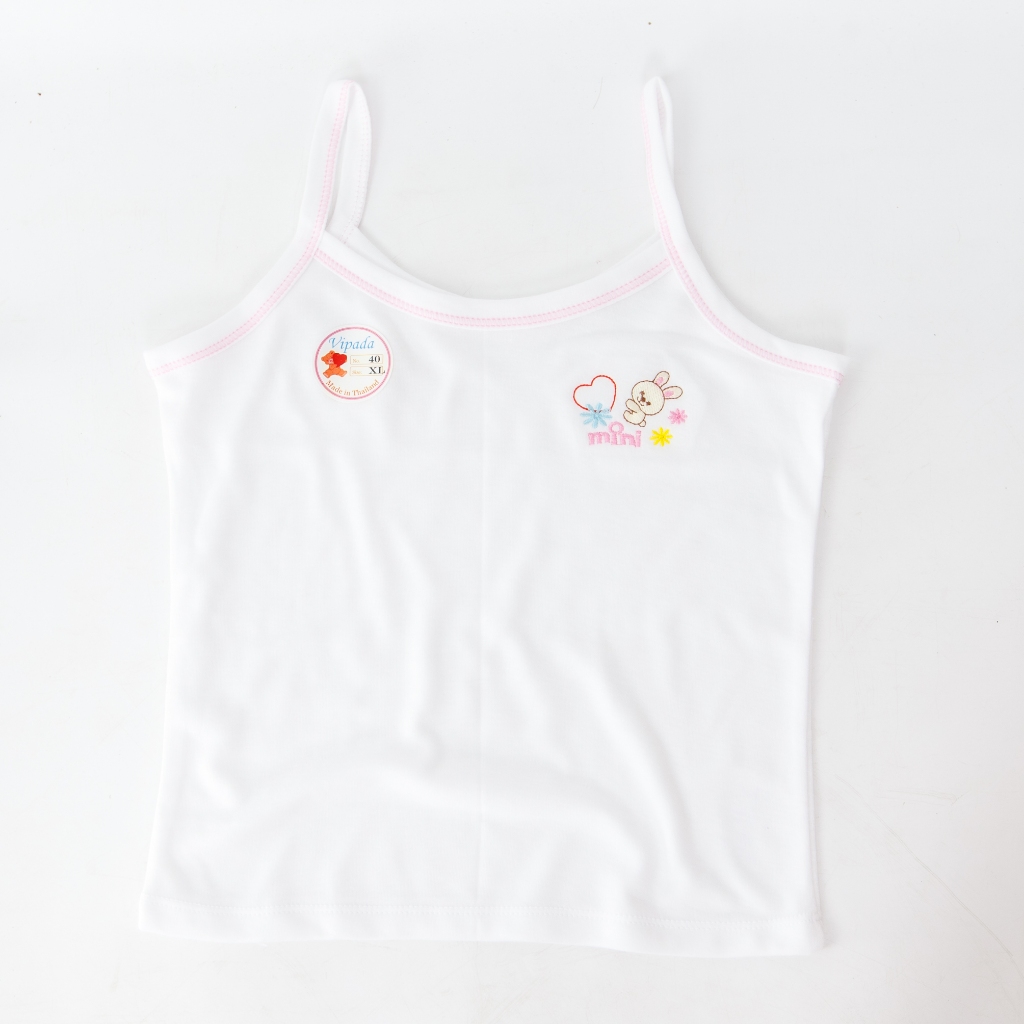 เสื้อกล้ามเด็กหญิงเสื้อซับในเด็กหญิง ปักการ์ตูนน่ารัก แบบยาว ผ้าค็อตตอน 100% ราคาคุ้มค่า - รูปที่ 4