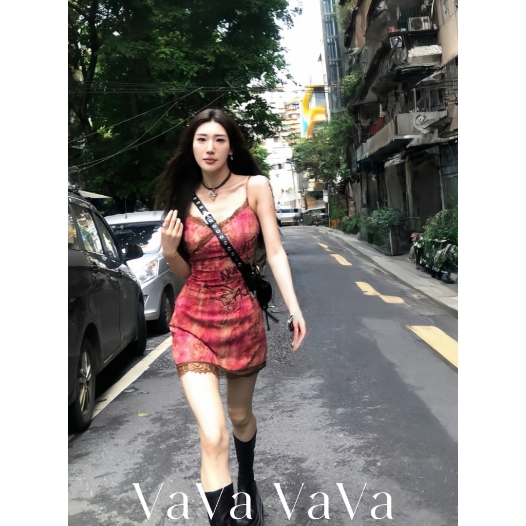 VaVa【ในสต็อก】ชุดเดรสมัดย้อมฤดูร้อน ความปรารถนาอันบริสุทธิ์ การสวมใส่รูปร่างที่เซ็กซี่และสวยงาม ราคา ถูกที่สุด ดีลบีเคเค แกลเลอรีภาพที่ 3