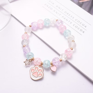 sweetyboxการ์ตูนคริสตัลลูกปัดเครื่องประดับหญิงโลหะผสมสีสร้อยข้อมือนักเรียนสร้อยข้อมือแก้ว