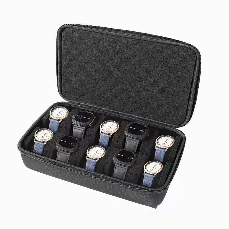 Eva กระเป๋าใส่นาฬิกาพกพา 10 เรือน ดีไซน์เรียบหรู พร้อมซิปปิด กล่องนาฬิกา Watch Box