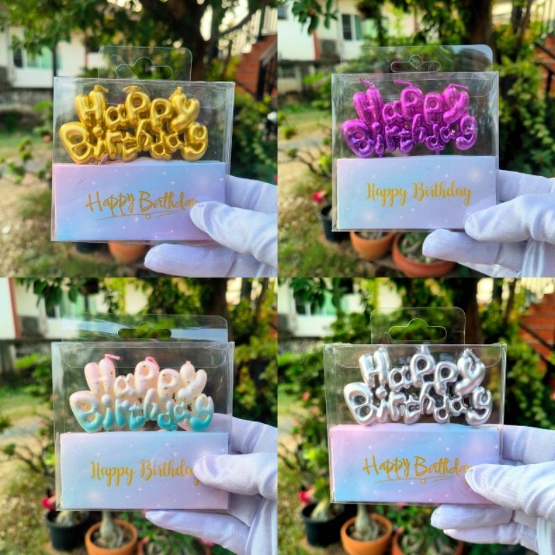 เทียนวันเกิด Happy Birthday เทียนLOVE สีพิเศษ(พร้อมส่ง)