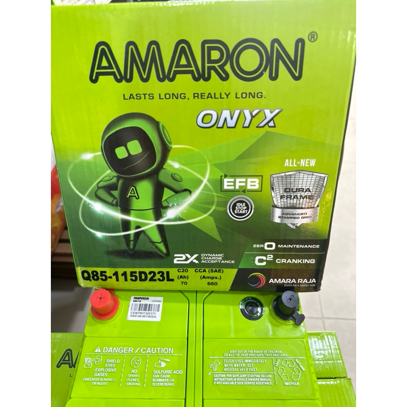 แบตเตอรี่ ตรงรุ่นQ85-EFBONYX(115D23L-70แอมป์)สำหรับรถที่มีระบบstarstopหรือEFB